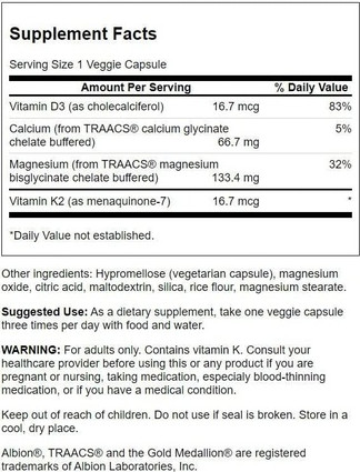 Veg-Kapseln Swanson Magnesium & Calcium