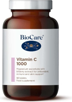 Biocare Vitamin C 1000 with Magnesium Ascorbate and Bilberry 90 Tablets
