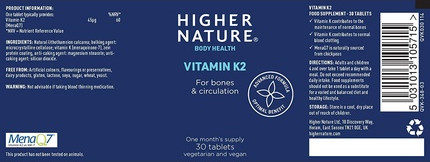 Tablets Higher Nature Vitamin K2