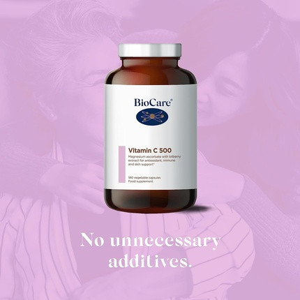 Biocare Vitamin C 500 with Magnesium and Bilberry Extract Capsules