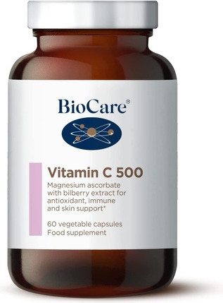 Capsules Biocare Vitamin C 500 with Magnesium Ascorbate and Bilberry Extract