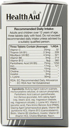 Vegetarian Tablets Health Aid Iron Formula Plus