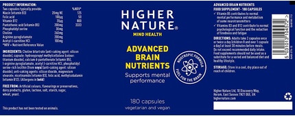 Supplement Higher Nature Advanced Brain Nutrients