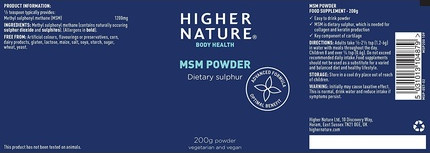 MSM Kristalle Pulver von Higher Nature