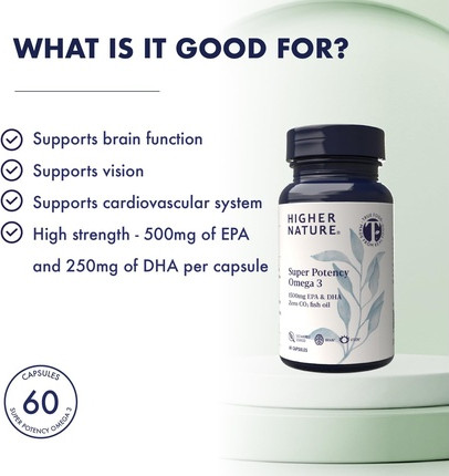 Higher Nature Super Potency Omega 3 Fischöl-Nahrungsergänzungsmittel