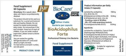 Vegetable Capsules Biocare BioAcidophilus Forte