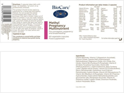 Nahrungsergänzungsmittel Biocare Methyl Pregnancy Multinutrient