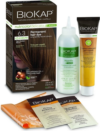Permanent Hair Dye Biokap Dark Golden Blonde 6.3