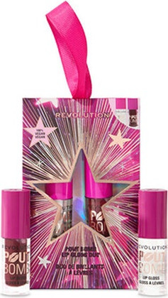 Makeup Revolution Pout Bomb Plumping Mini Lip Gloss Set Mauve Mauve