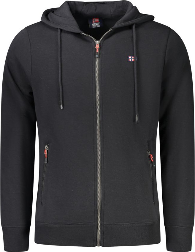 Толстовка Geographical Norway Черная хлопковая толстовка