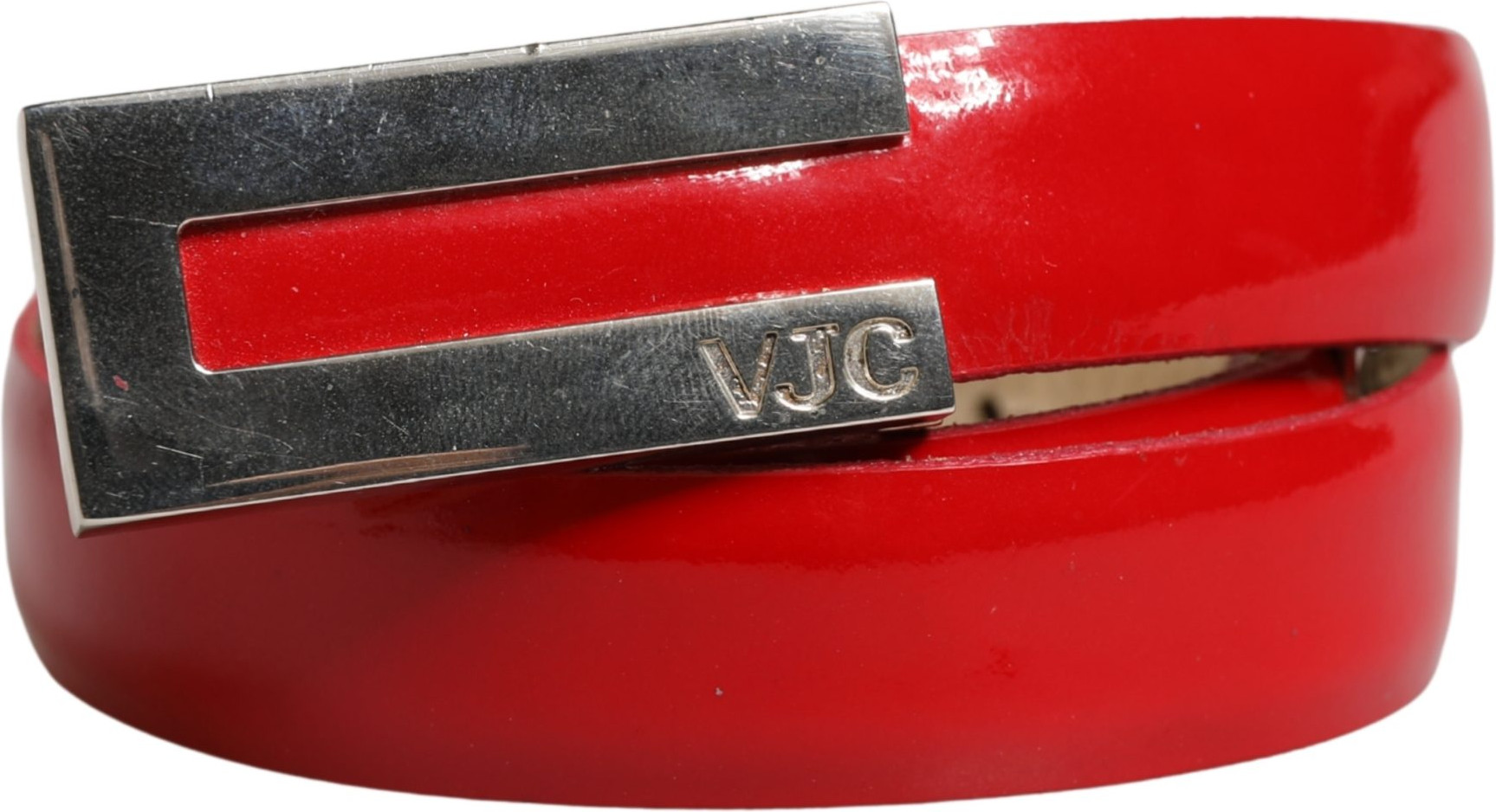 Belt Versace Jeans Couture Red Glossy Leather Metal Buckle Belt
