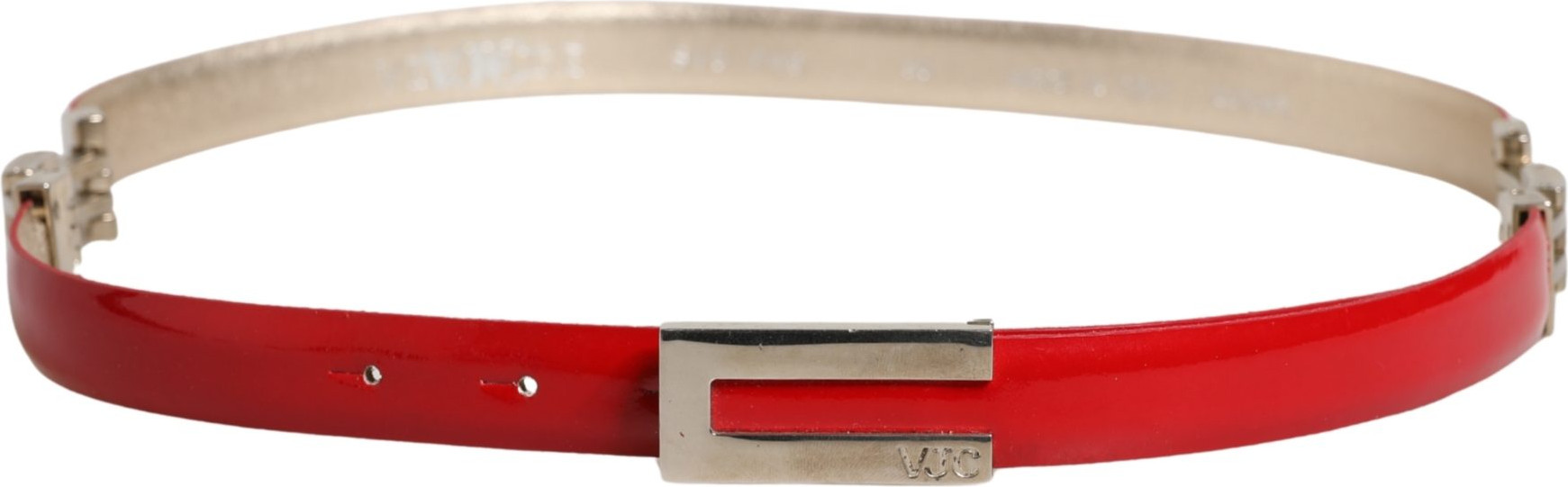 Gürtel Versace Jeans Couture Rot Glänzendes Leder mit Metallschnalle