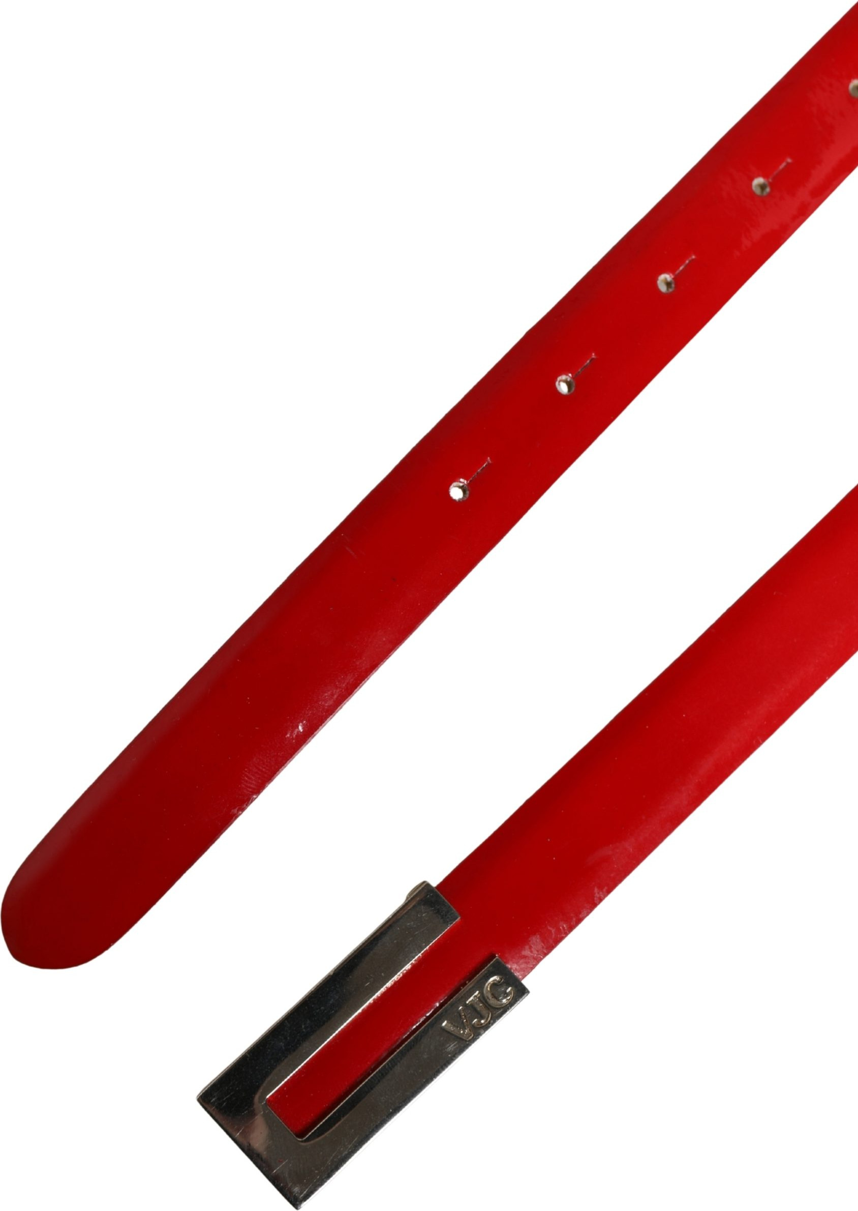 Gürtel Versace Jeans Couture Rot Glänzendes Leder mit Metallschnalle