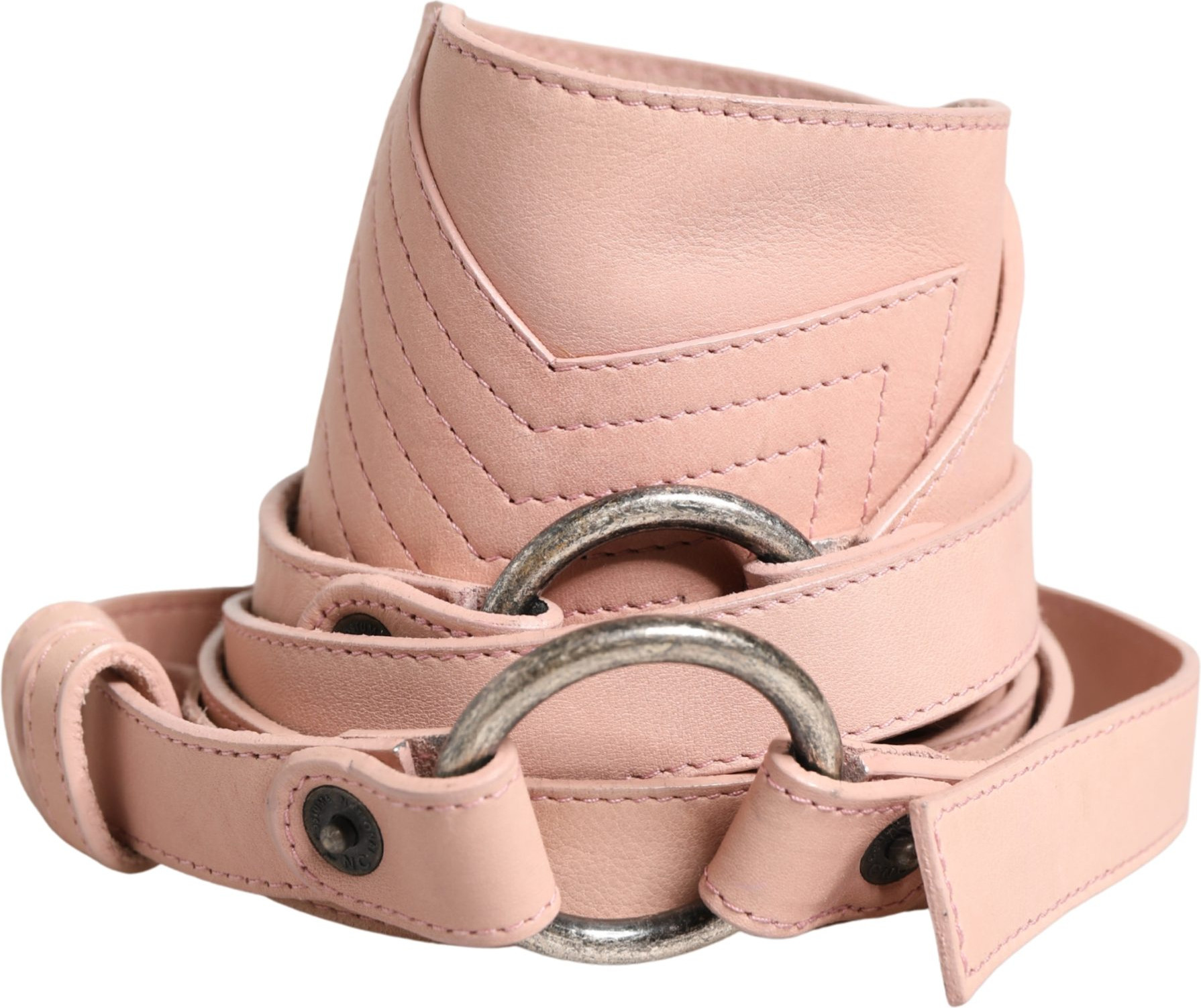 Leather Wide Waist Round Buckle Belt Costume National