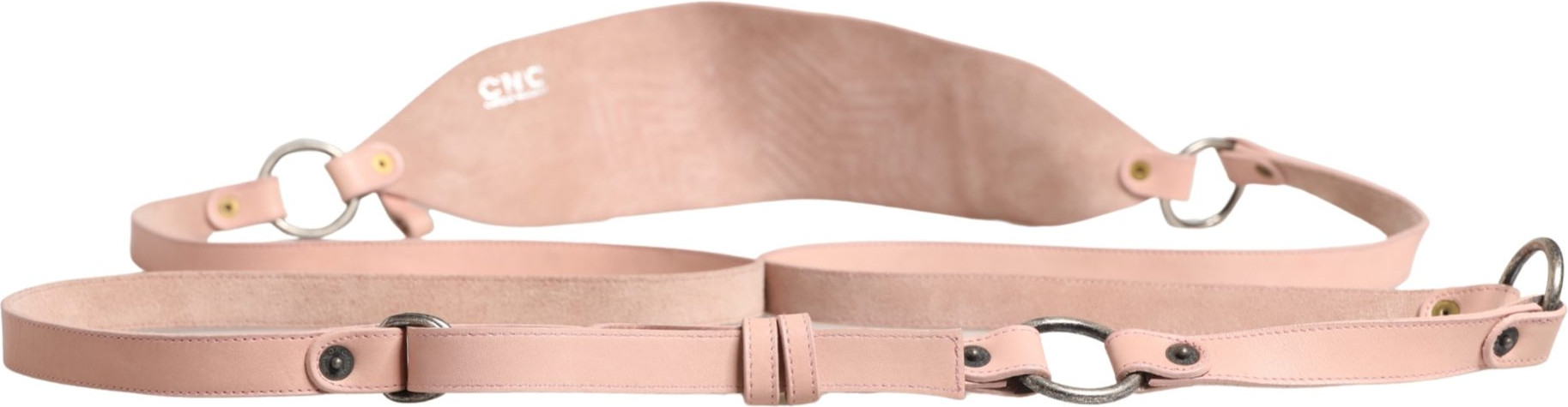 Leather Wide Waist Round Buckle Belt Costume National