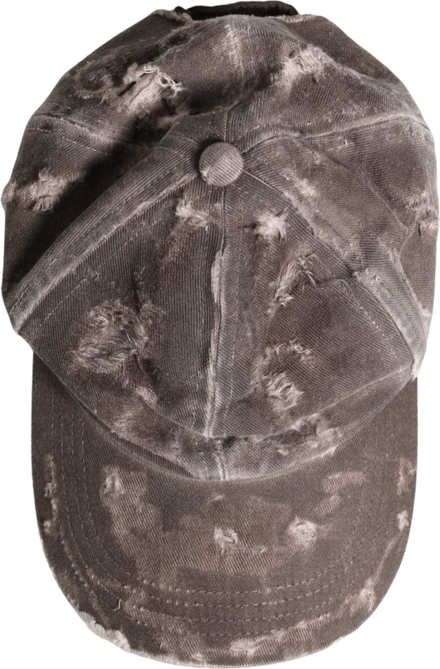 Baseball Hat Brown Cotton Distressed Baseball Capello Hat Dolce & Gabbana