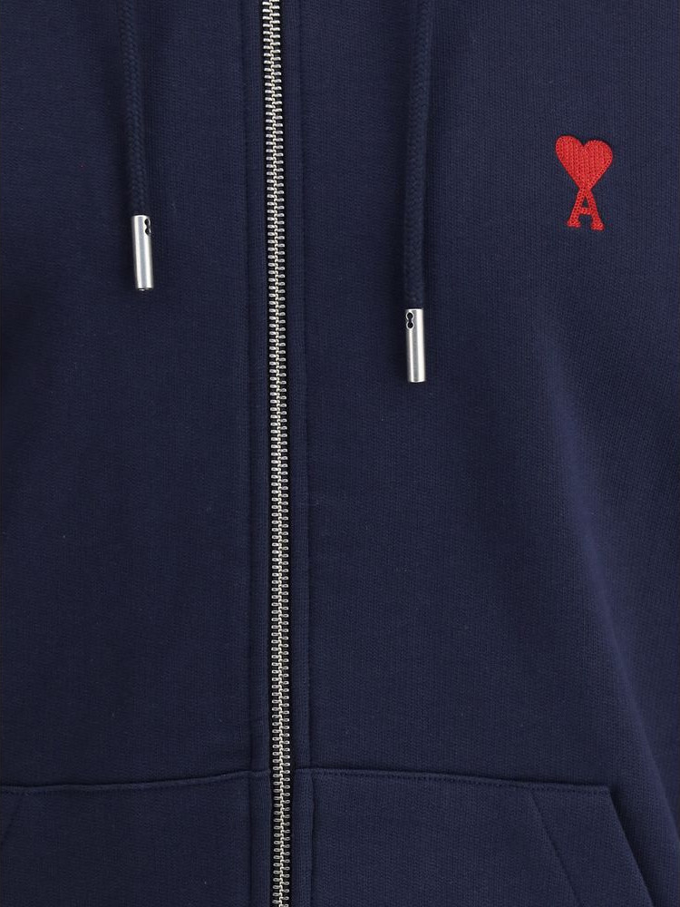 Blue Cotton Sweatshirt AMI Paris