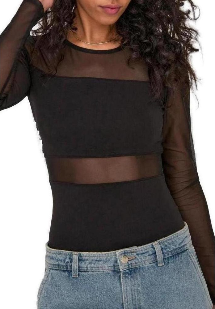 Bodysuit ONLY Черный хлопковый боди