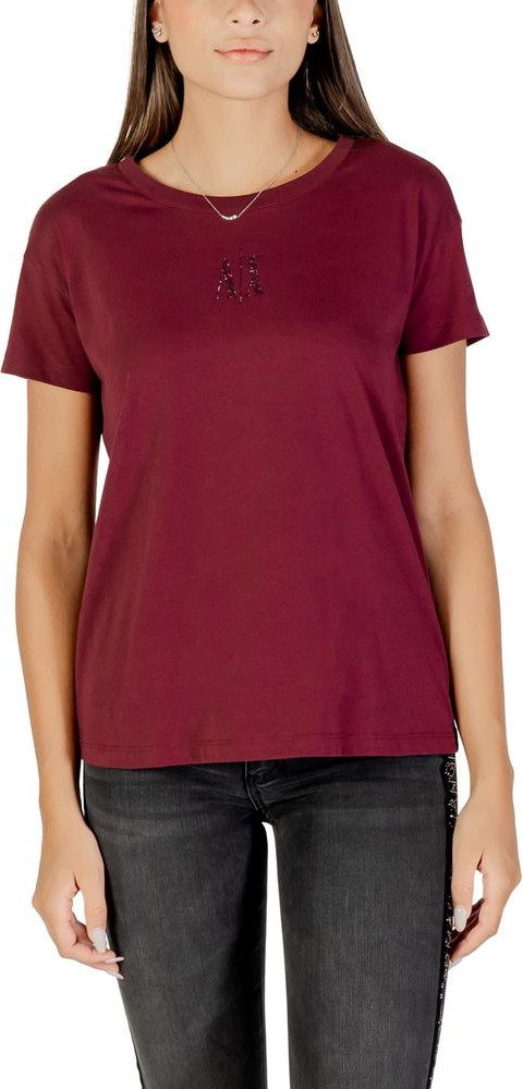 T-Shirt Armani Exchange Bordeaux Cotton T-Shirt