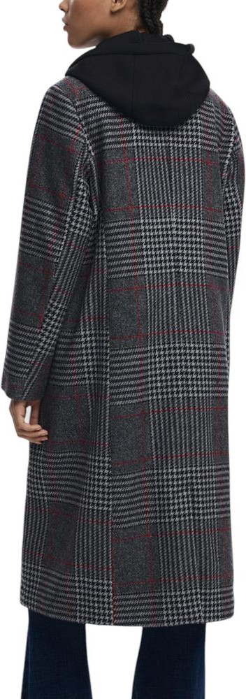 Серый пальто Desigual из полиэстера
