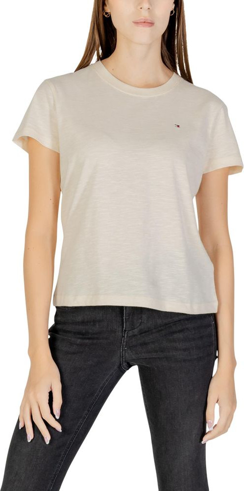 Футболка Tommy Jeans Бежевая хлопковая футболка