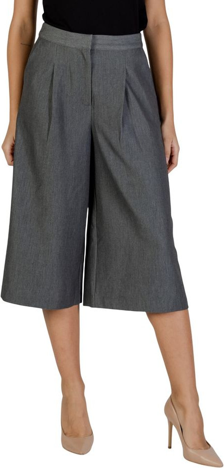Graue Polyester Cropped Hose
