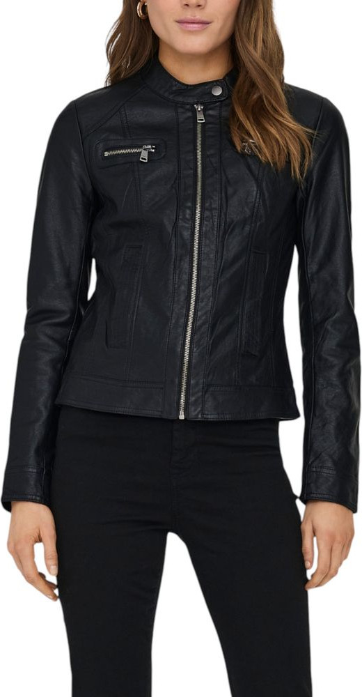 Jacket ONLY Black Polyester Biker Jacket