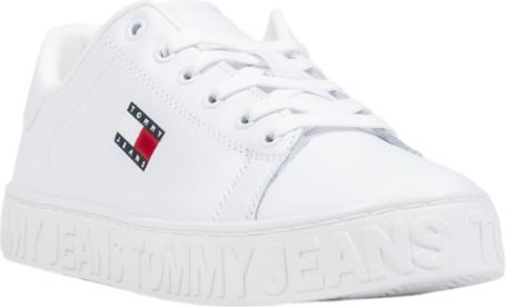 Tommy Jeans oq teri modellashtirilgan pastki oyoq kiyimi