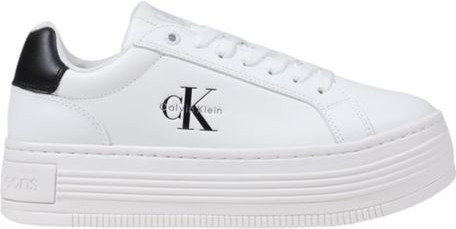 Белые кожаные низкие кеды Calvin Klein Jeans