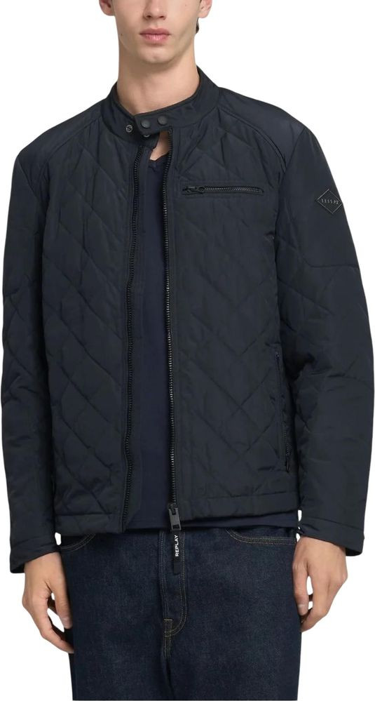 Jacket Replay Blue Polyester Bomber