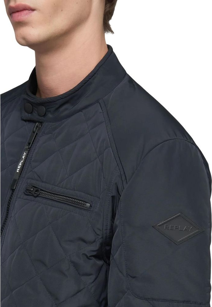 Jacket Replay Blue Polyester Bomber
