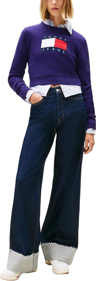 Jamoa Tommy Jeans Jigarrangli Organik Paxta Sviter