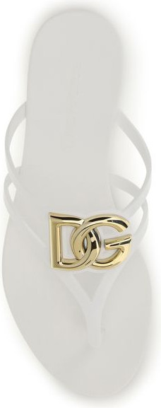 Белые резиновые шлепанцы Dolce & Gabbana