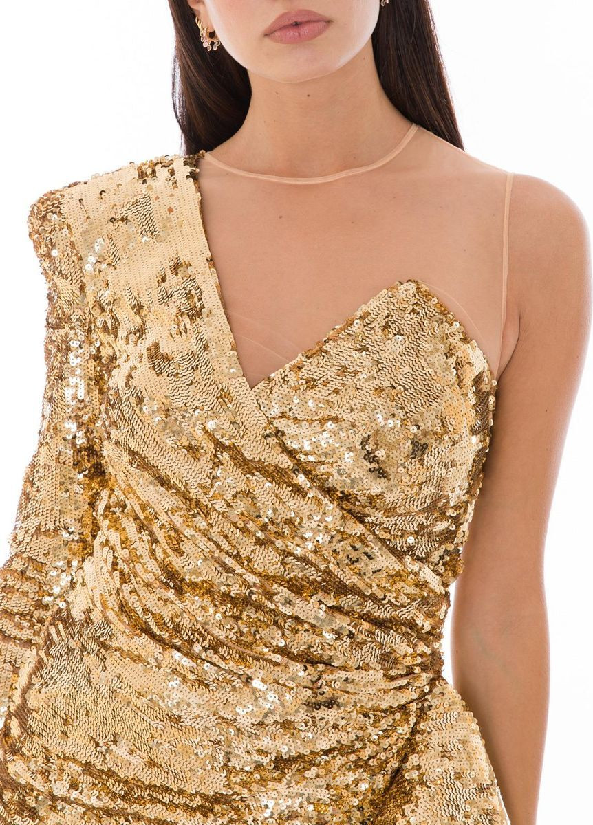 Bicolor Polyamide Short Dress Elisabetta Franchi