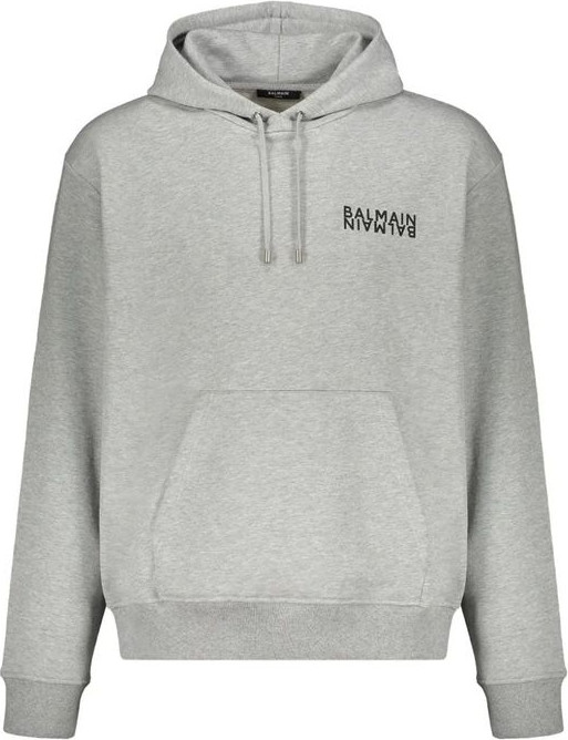 Hoodie Balmain Gray Cotton Hoodie