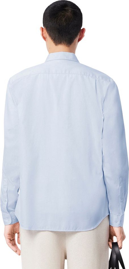 Синяя хлопковая рубашка Lacoste