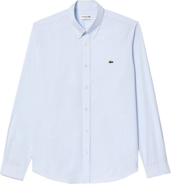 Синяя хлопковая рубашка Lacoste