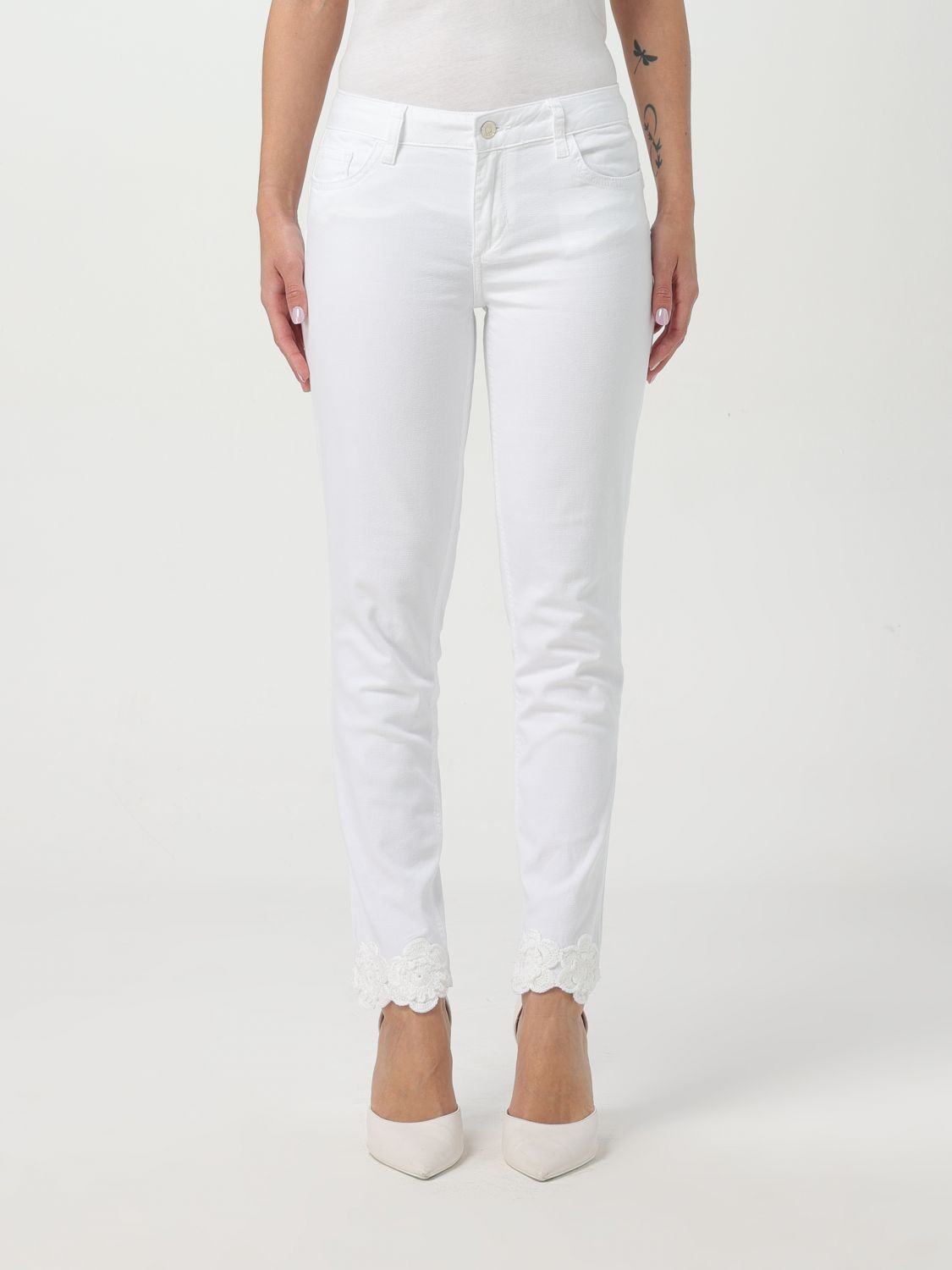 White Cotton Skinny Jeans Liu Jo