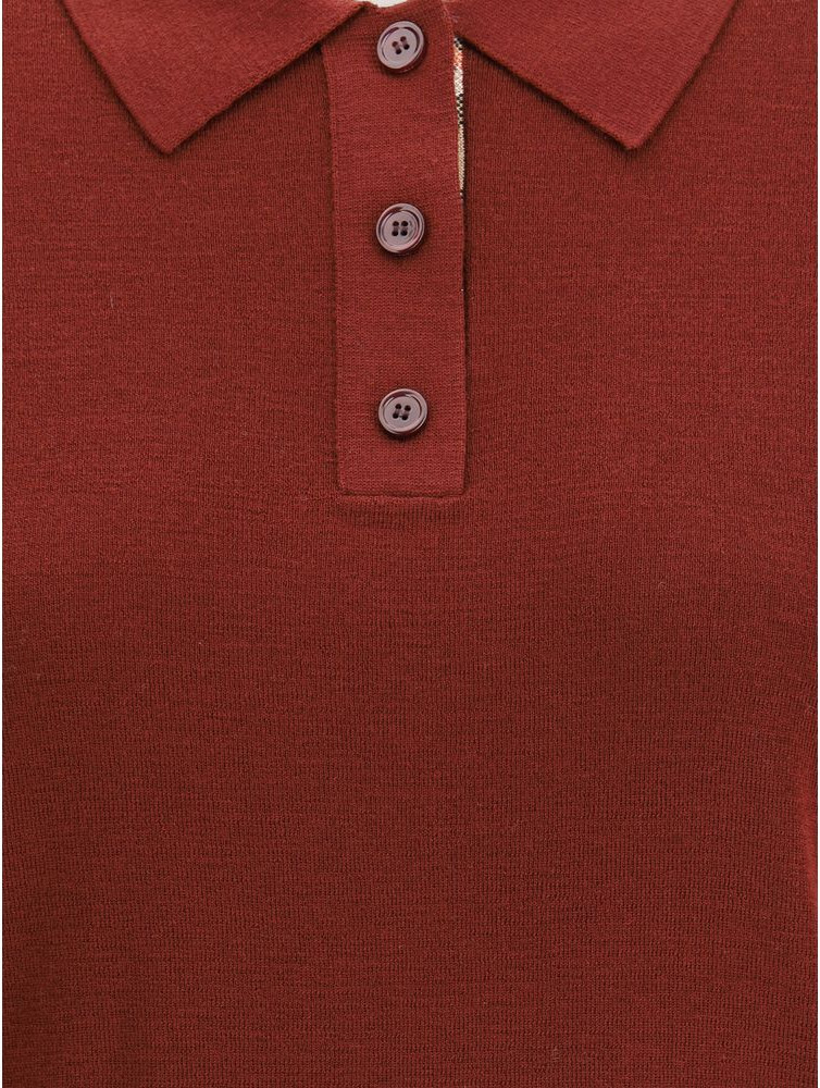 Polo Burberry Bordeaux из шерсти