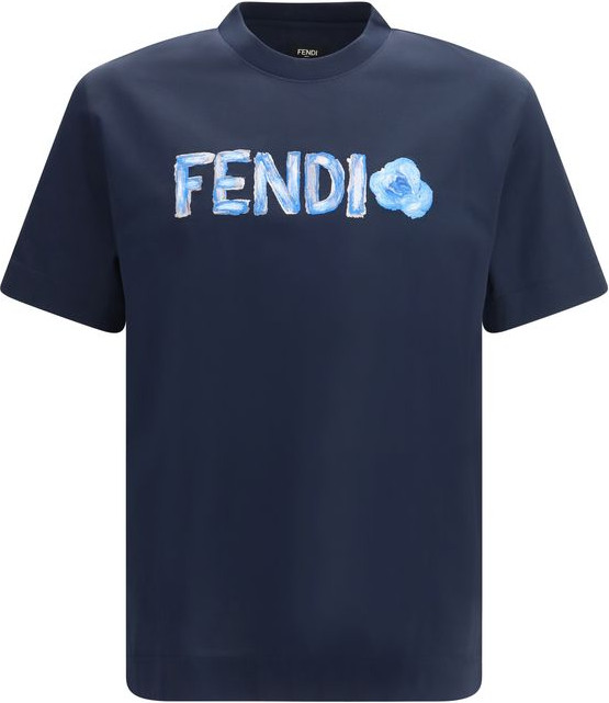 Fendi Moviy Paxta Futbolkasi