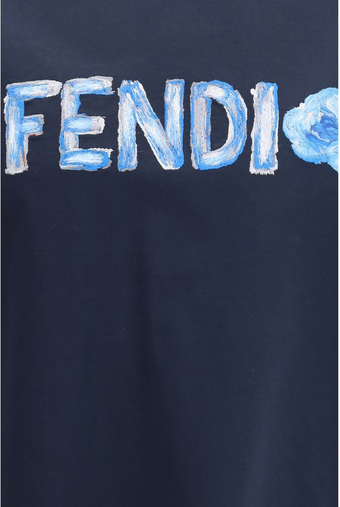 Fendi Moviy Paxta Futbolkasi