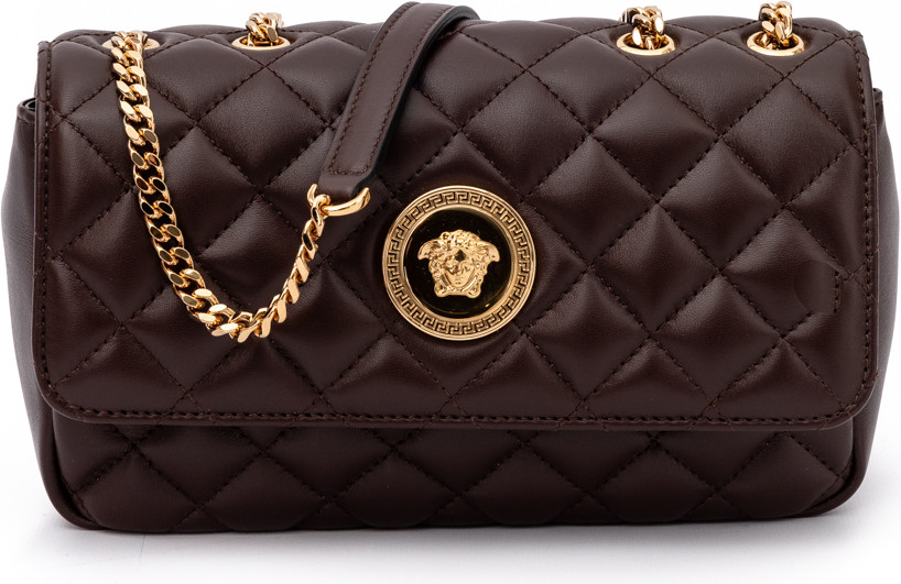 Umhängetasche Versace Braun Gesteppte Leder Umhängetasche