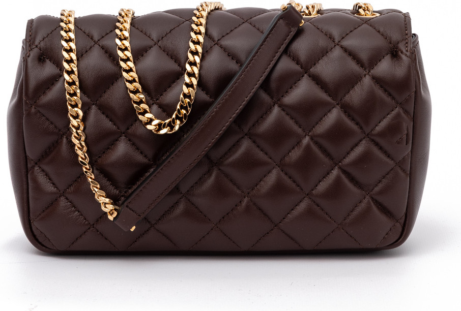 Umhängetasche Versace Braun Gesteppte Leder Umhängetasche