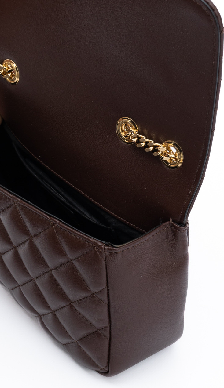 Umhängetasche Versace Braun Gesteppte Leder Umhängetasche