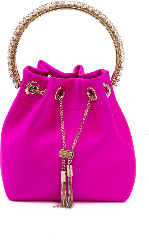 Satin Bucket Bag Jimmy Choo Eyewear Fuchsia Bon Bon