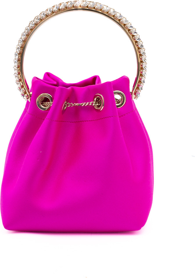 Satin Bucket Bag Jimmy Choo Eyewear Fuchsia Bon Bon