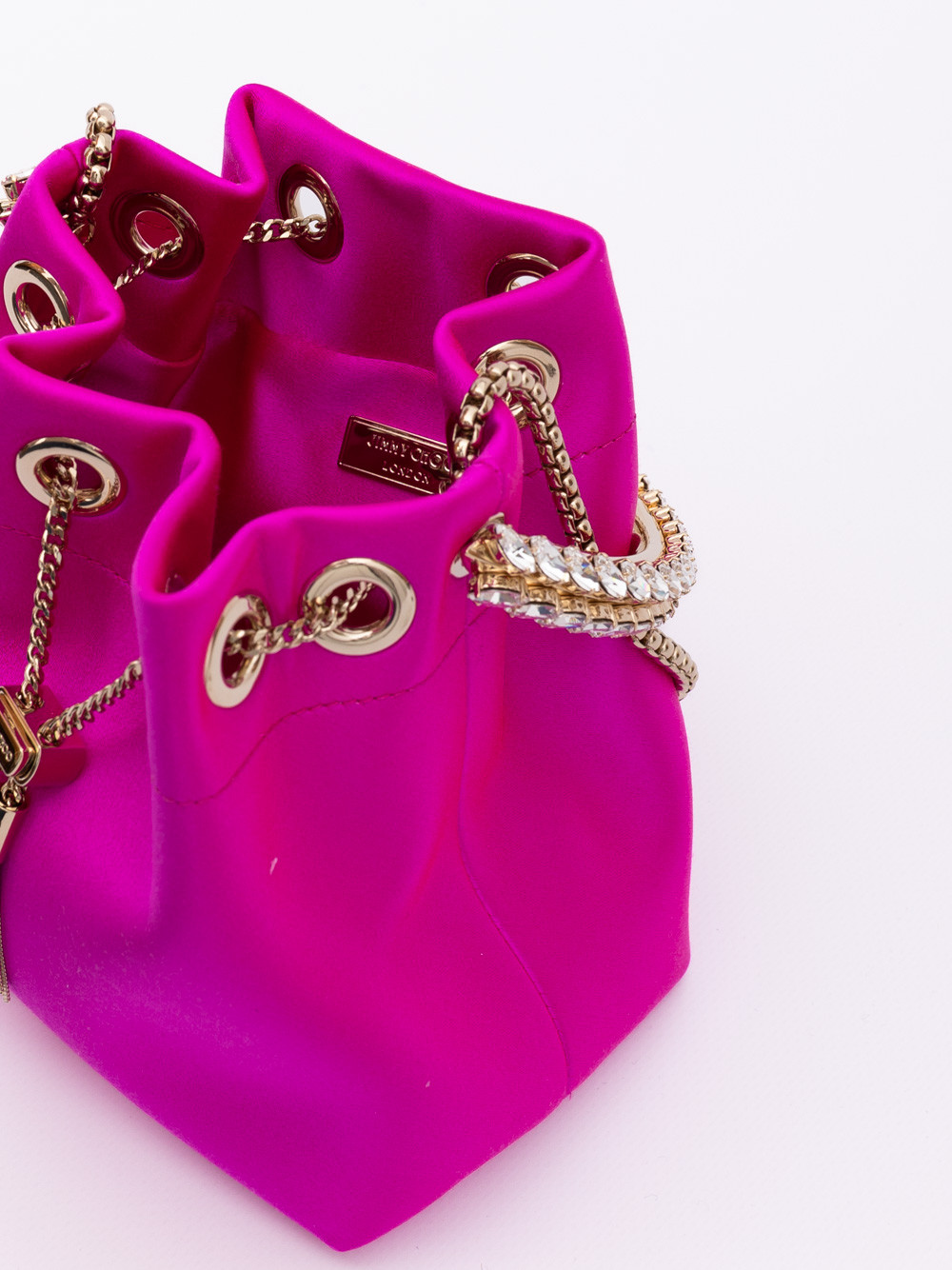 Satin Bucket Bag Jimmy Choo Eyewear Fuchsia Bon Bon