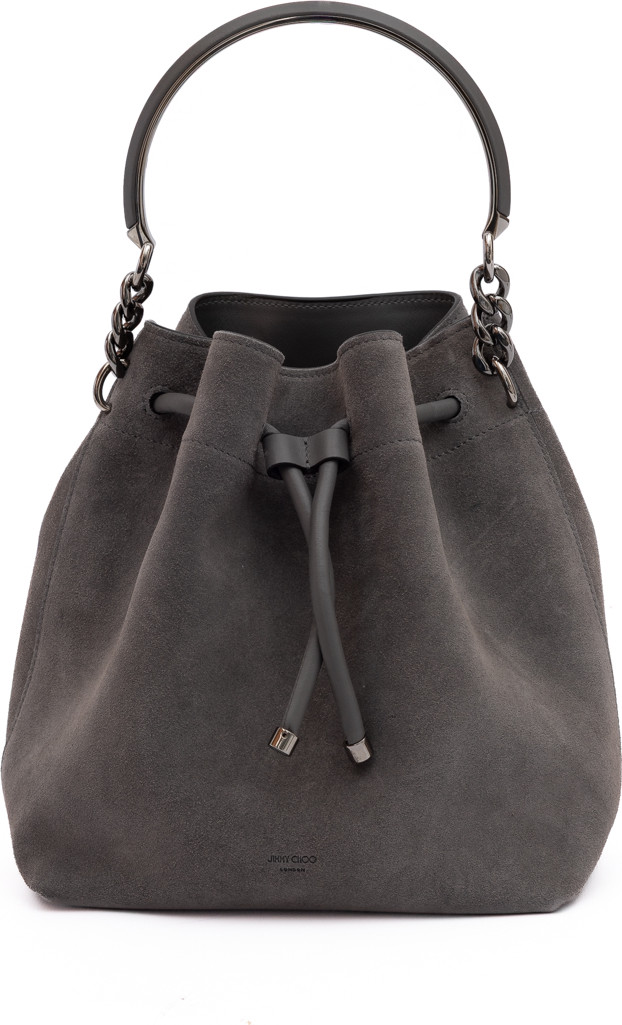 Bucket Bag Jimmy Choo Eyewear Dark Grey Bon Bon Suede