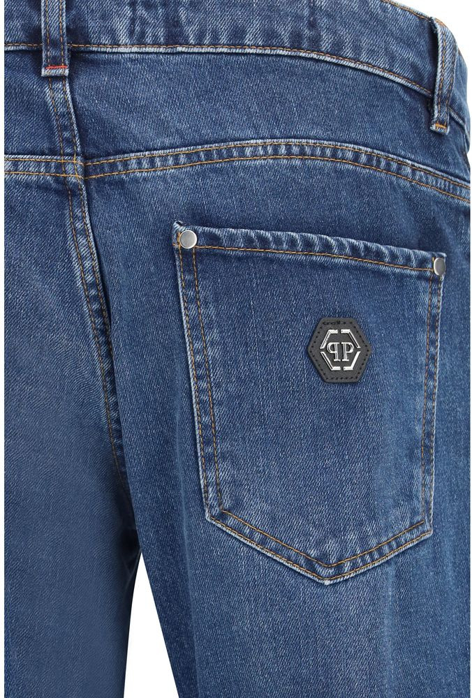 Джинсы Philipp Plein Синие хлопковые прямые