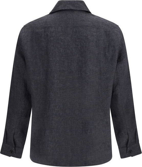 Shirt Gray Linen Brunello Cucinelli